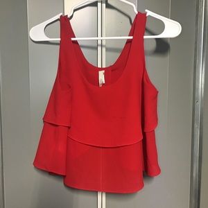 PAPER CRANE Red Cropped Tank Top Crop Top, Small